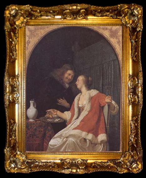 framed  FLORIS, Frans A Meal of Oysters (mk14), ta009-2